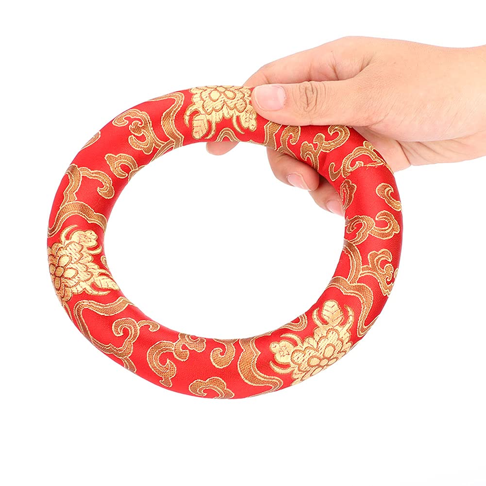 Cuscino Rotondo per Campane Tibetane da Meditazione Yoga e Rilassamento in Broccato di Seta