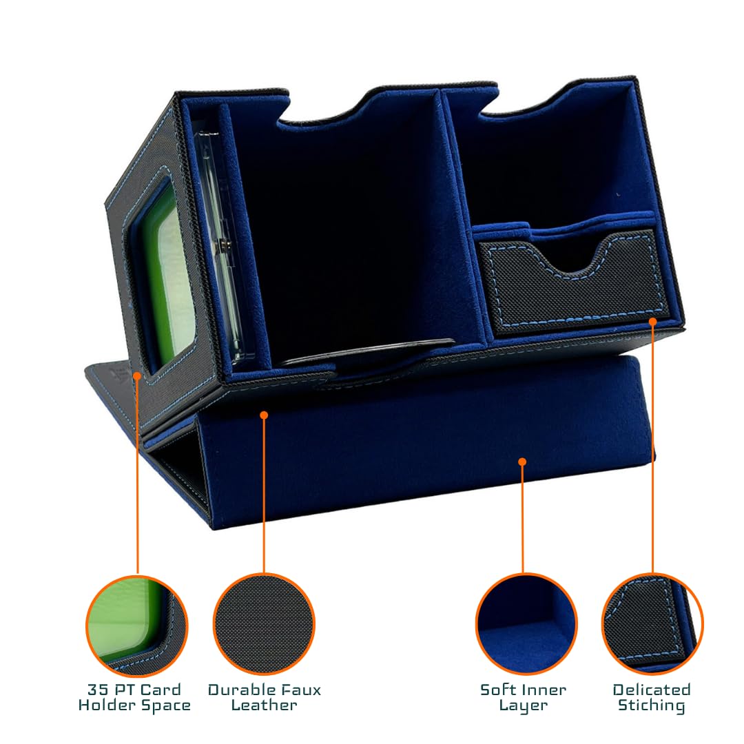 PUKARA Commander Card Deck Box for MTG. Card Storage with Magnetic Closure, MTG Deck Box, Includes 100 Card Sleeves, Dividers - Image 3