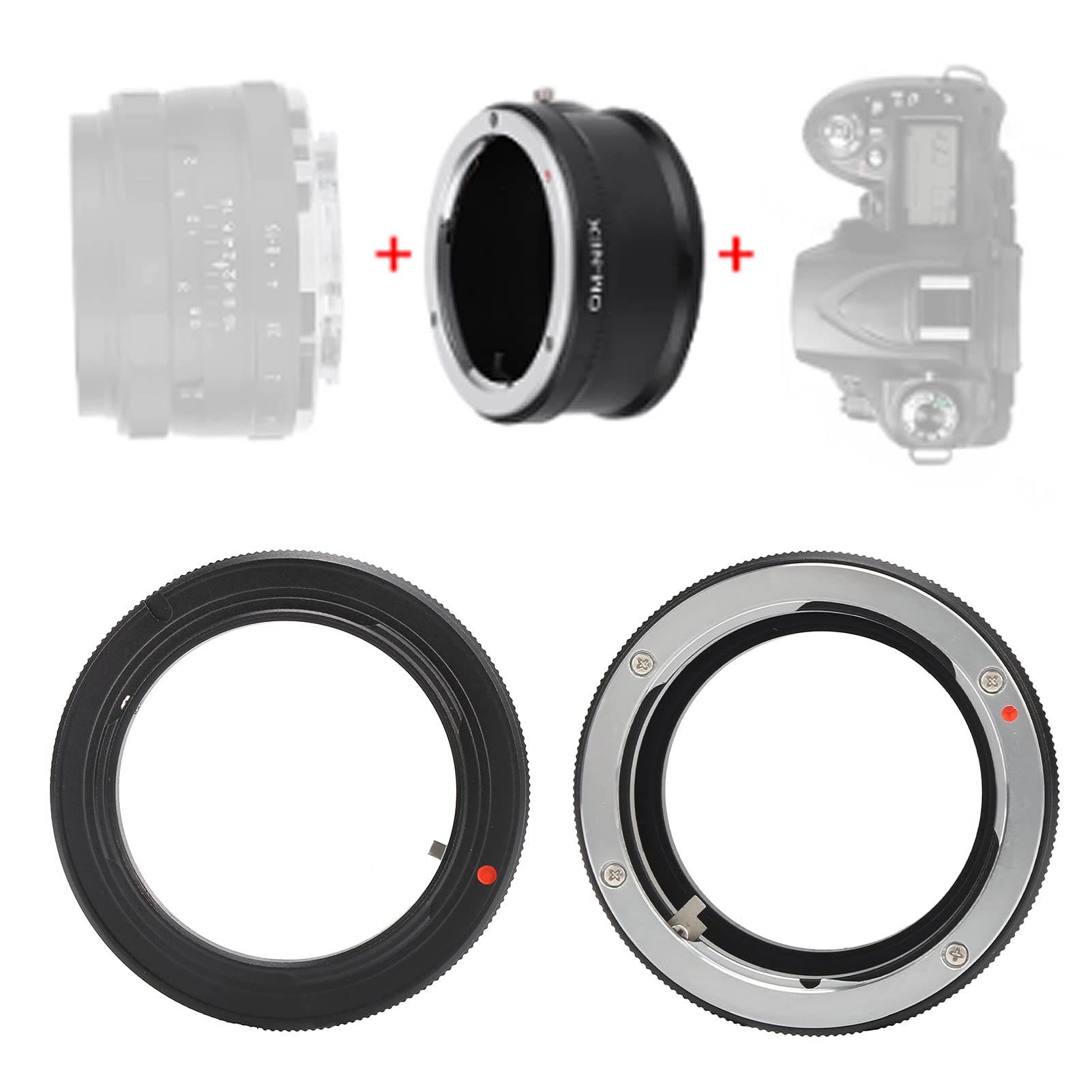 Sxhlseller Bague D'adaptation pour Appareil Photo, Bague D'adaptation de Convertisseur Om-NEX Manuelle Portable pour Objectif Om vers pour Appareil Photo E Mount