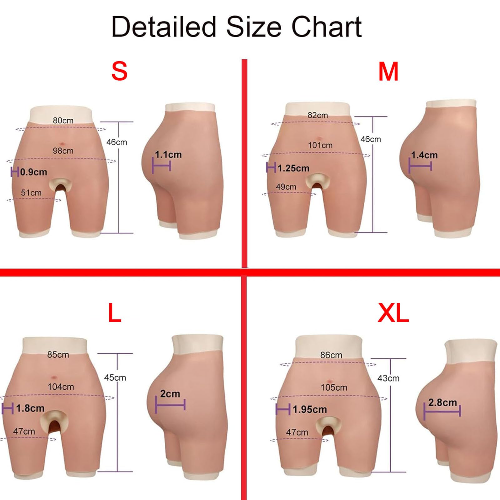 Bragas moldeadoras de silicona para levantamiento de glúteos, realzadoras de cadera, bragas moldeadoras para mujer, cosplay (color 3, L)