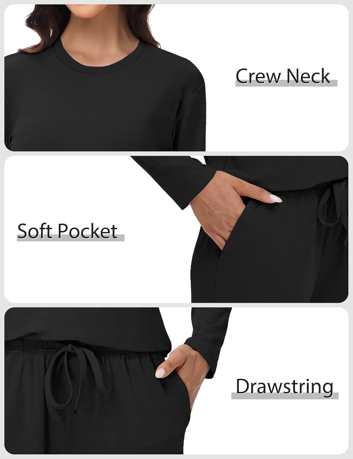 1/2/3 Pack Women's Pajama Set Long Sleeve Top and Pants Comfy Lounge Sleepwear Set Soft Loungewear Pjs with Pockets - Image 5