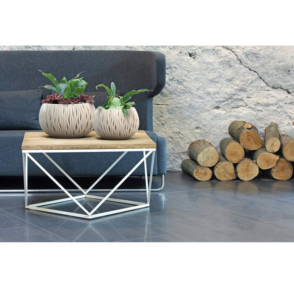 WELL HOME MOBILIARIO & DECORACIÓN Pack 3 macetas Bowl Sandy de plástico con depósito en Color Antracita, tamaño Set M