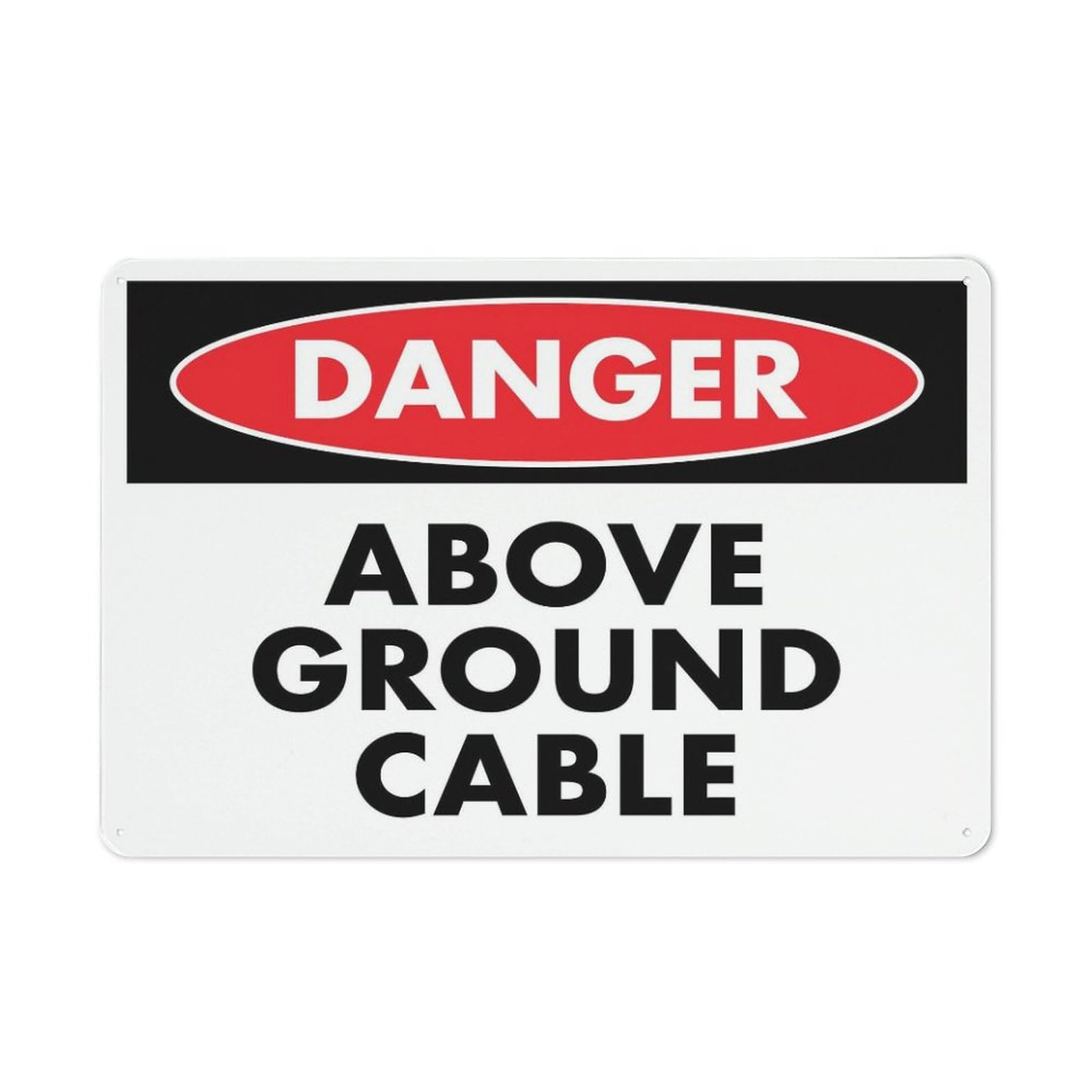 Xewazd A1868 Street Sign Metal Tin Signs Danger Above Ground Cable Retro 8"X12" Metal Tin Sign - Playful Wall Decor For Shop, Garage, Yard & Man Cave