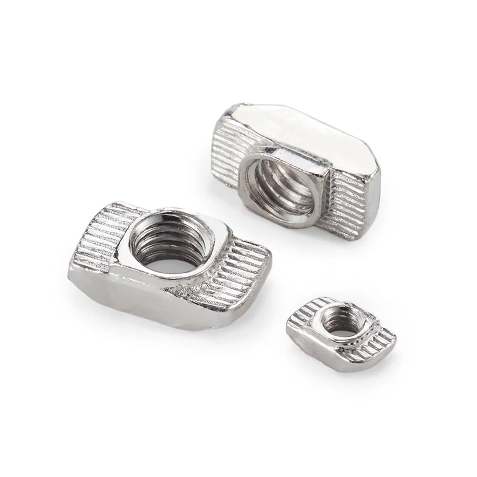 T-Muttern Gleitschlitz-T-Muttern, 1515 Serie Aluminium Profil T Muttern Kohlenstoffstahl vernickelt Packung mit 20 M3 M4 M5(15-M4 (20pcs))