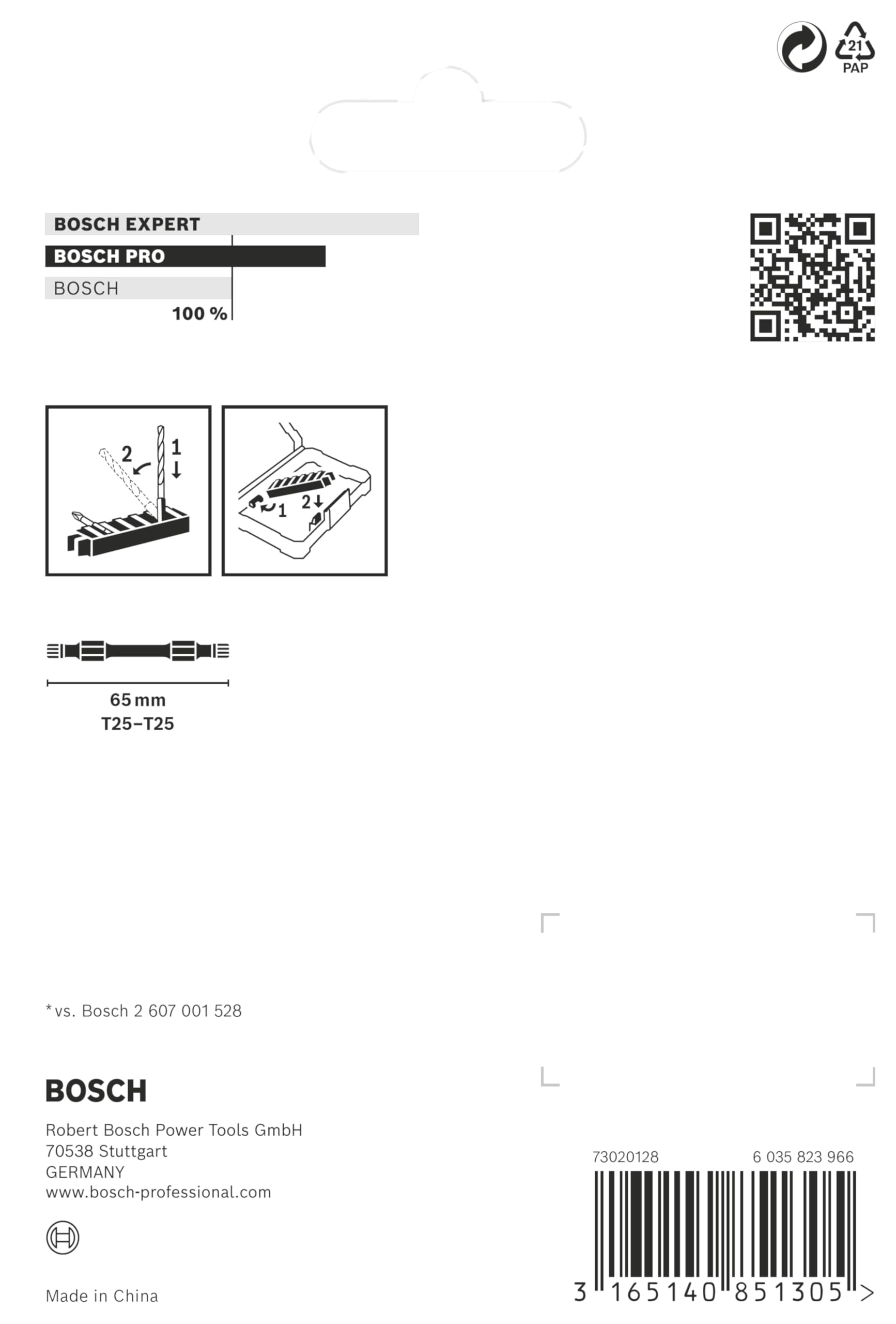 Bosch 8x Bity dwustronne PRO Impact z indeksem Pick and Click (170 x 120 mm, Professional Akcesoria Śrubokręt, Śrubokręt)