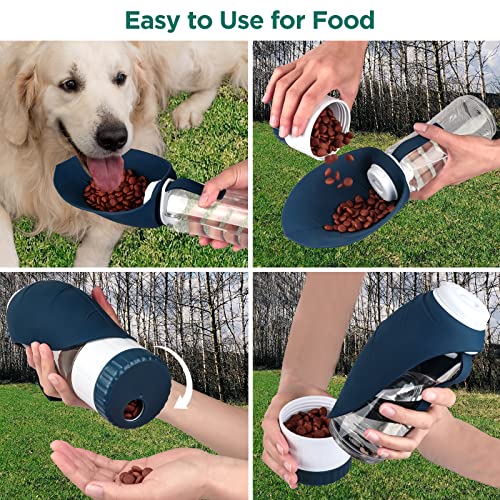 Dog Water Bottle, Portable Pet Water Bottle with Food Container and Drinking Feeder, Leak Proof, BPA-Free, Foldable Puppy Water cup Dispenser for Outdoor Walking, Travel, Hiking 20OZ Dog Water Bottle, Portable Pet Water Bottle with Food Container and Drinking Feeder, Leak Proof, BPA-Free, Foldable Puppy Water cup Dispenser for Outdoor Walking, Travel, Hiking 20OZ