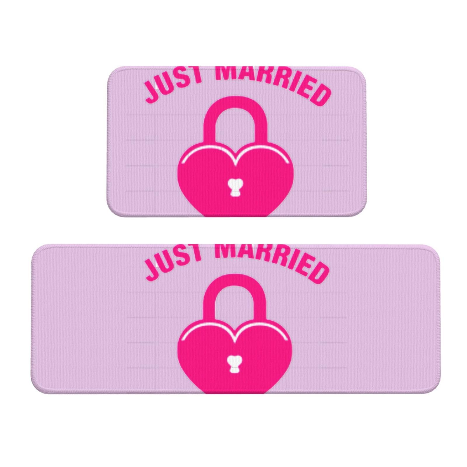 Tapis de sol Just Married antidérapant lot de 2 pour éviter les glissades