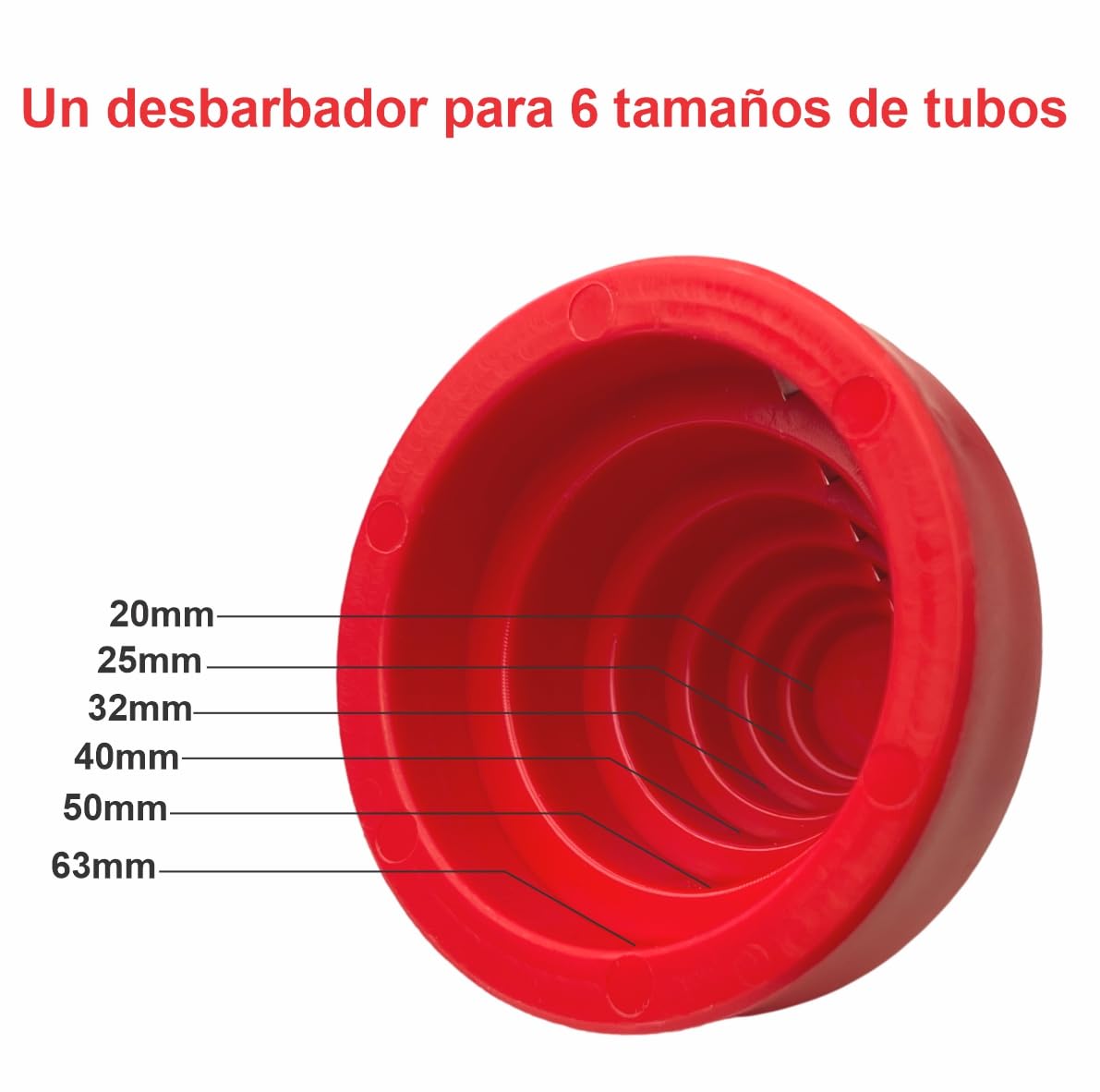 Herramienta para Biselar Tubería de Aqua PE - Herramienta para Rebabado de Tubos de PP de 20, 25, 32, 40, 50 y 63 mm - Esmerilador de Tubos Resistente y 3 Cuchilla de Repuesto
