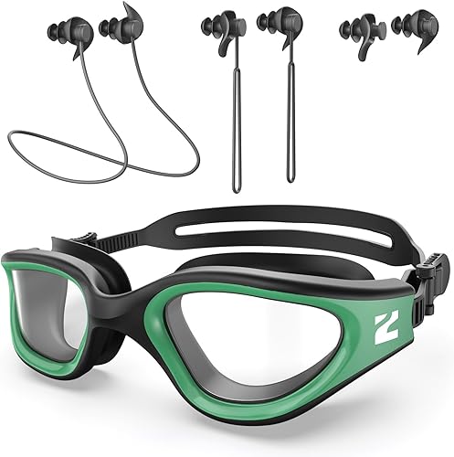 ZIONOR G1 Lite - Gafas de natación polarizadas con 3 pares de tapones para los oídos, gafas de natación con protección UV antivaho para adultos,
