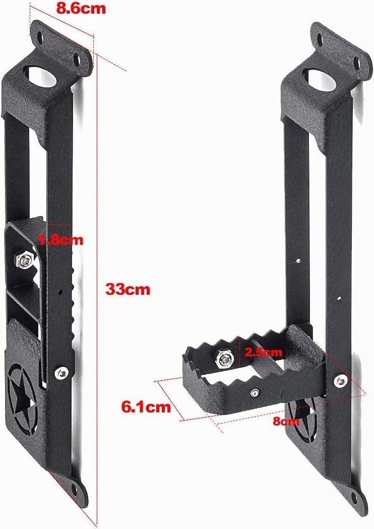 Barre de Toit étape Wrangler Universel Voiture Toit Supérieur Porte Escabeau Accessoire Noir adapté pour Wrangler JL