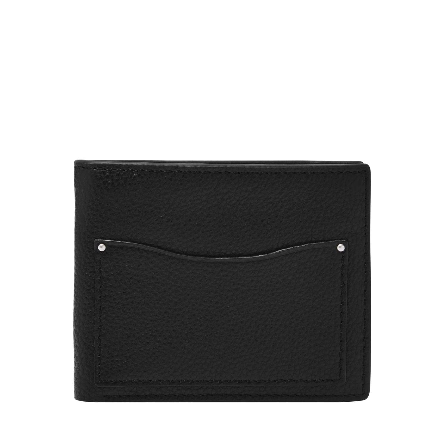 FossilLeather Men's Front Pocket Wallet, Anderson Black, One Size, Front Pocket Wallet