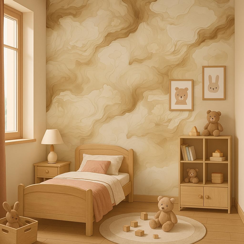 Generico Pannello PVC Adesivo Effetto Marmo, 120x300 cm, Decorativo per Pareti, Grigio e Arancione
