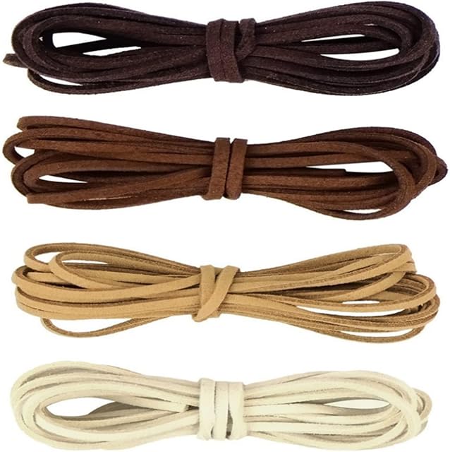 LEEQBCR-4 pieces 4 colors Leather rope rope for bracelet necklace beaded DIY jewelry handmade crafts, 2mm x 2m