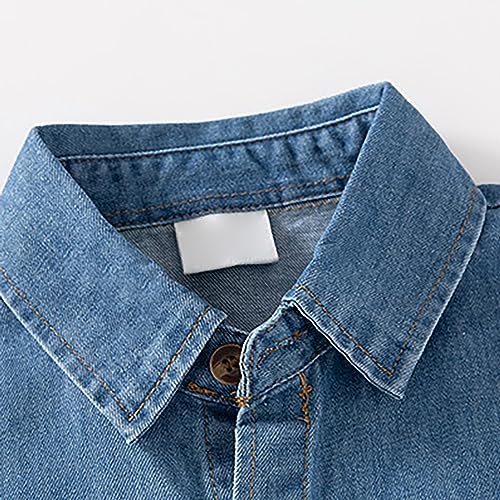 Toddler Boys Denim Jackets Button-Down Long Sleeve Jeans Jacket Kids Collar Fall Basic Coats with Pockets Color Shirt4