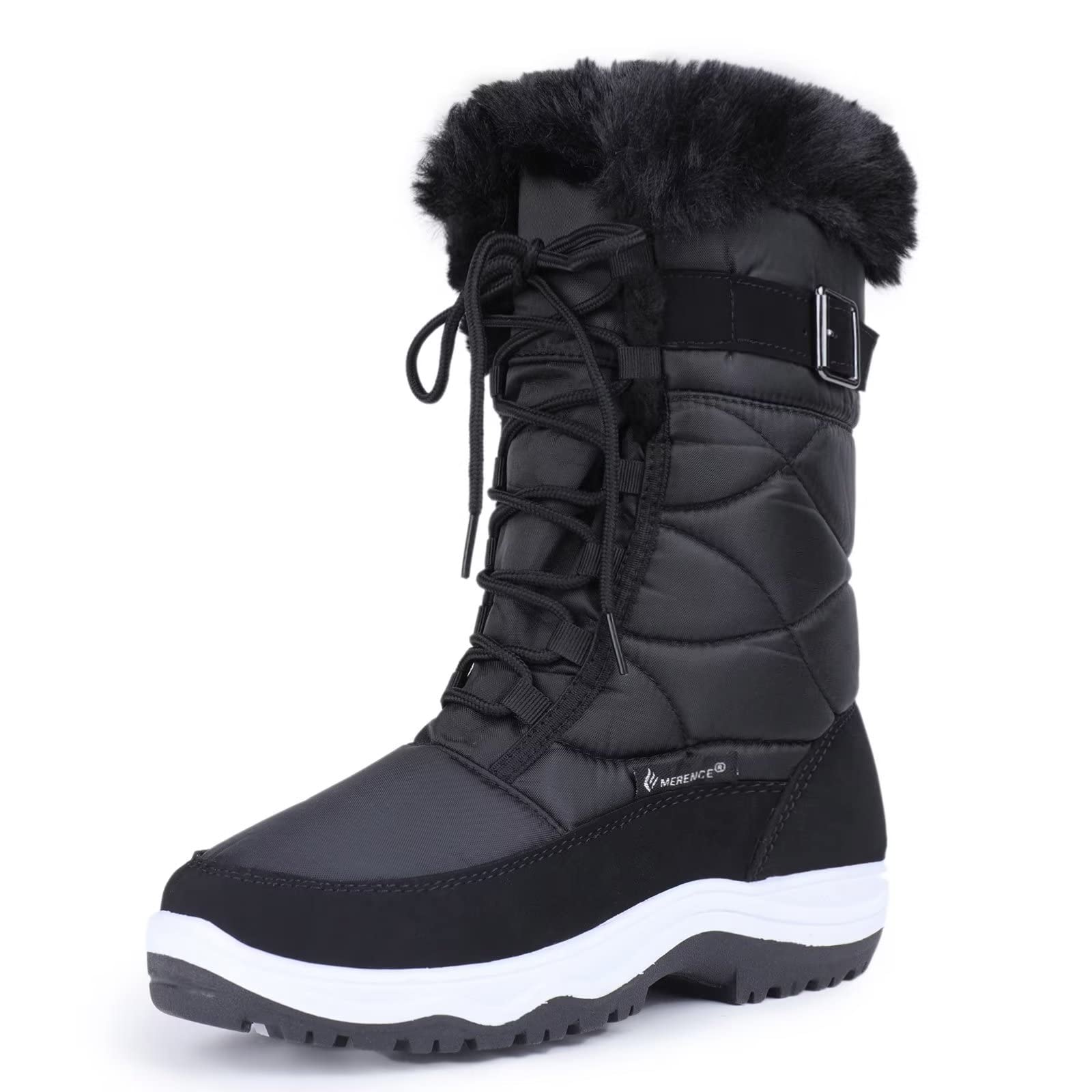 CIOR Womens Waterproof Winter Snow Boots Warm Faux Fur Lined Anti-Slip Cold Weather Boots