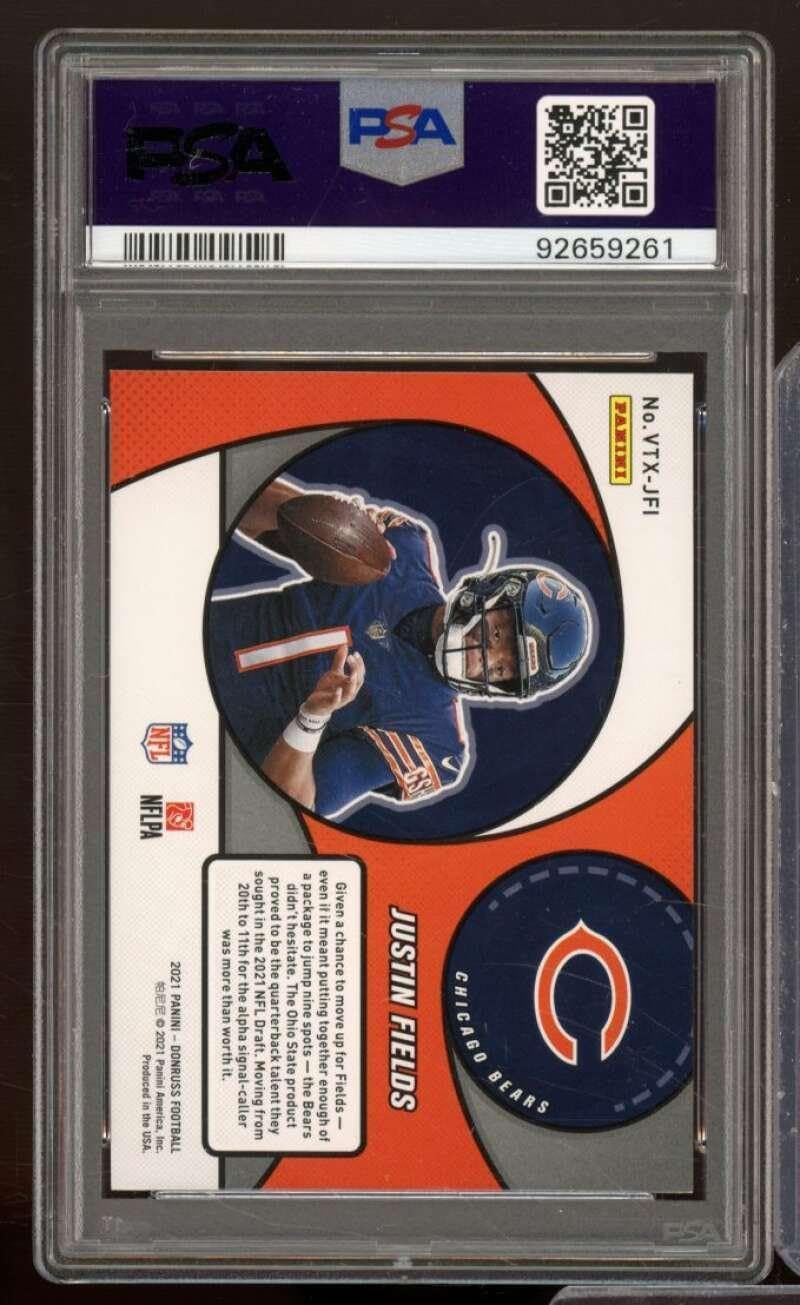 Justin Fields Rookie Card 2021 Donruss Vortex #VTXJFI PSA 9 - Unsigned Football Cards