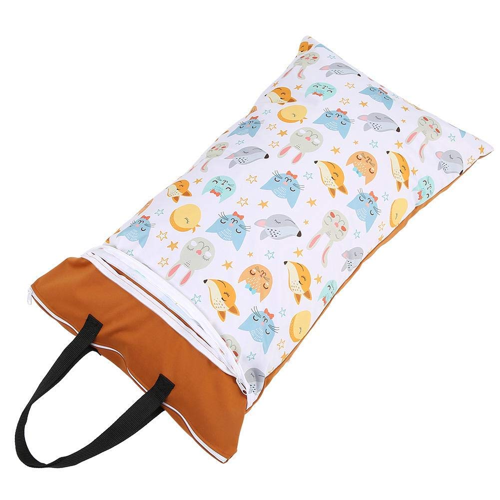 Zerodis La Bolsa de pañales,la Bolsa de pañales Lavable Reutilizable Seca mojada Impermeable del bebé, Bolsa de Pañales Reutilizable Bolsa con Cremallera Impermeable para mamá(EF160)