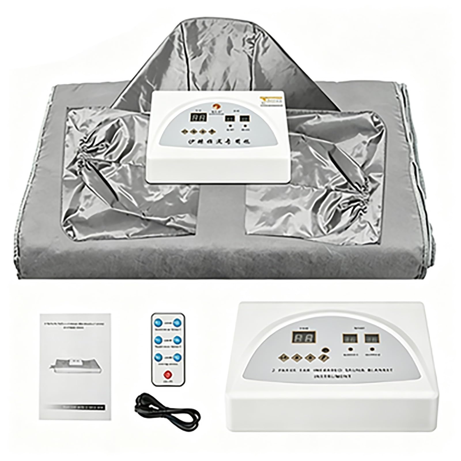 Manta de sauna con mangas, manta de sauna personal portátil, circulación de vapor de cuerpo completo, tela impermeable, diseño plegable, desintoxicación más alta 176 ℉