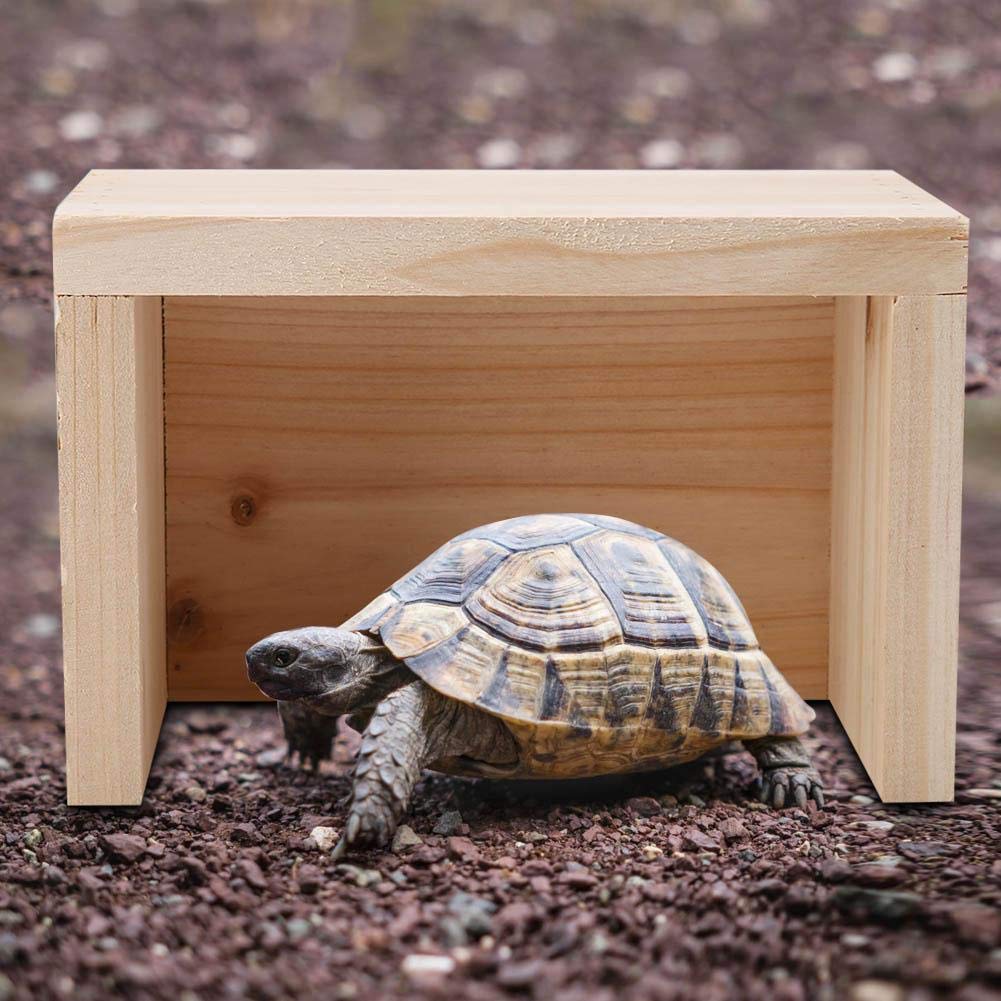 Wooden Reptile Hideout Cave - Hiding Shelter For Bearded Dragons, Geckos, Snakes & More