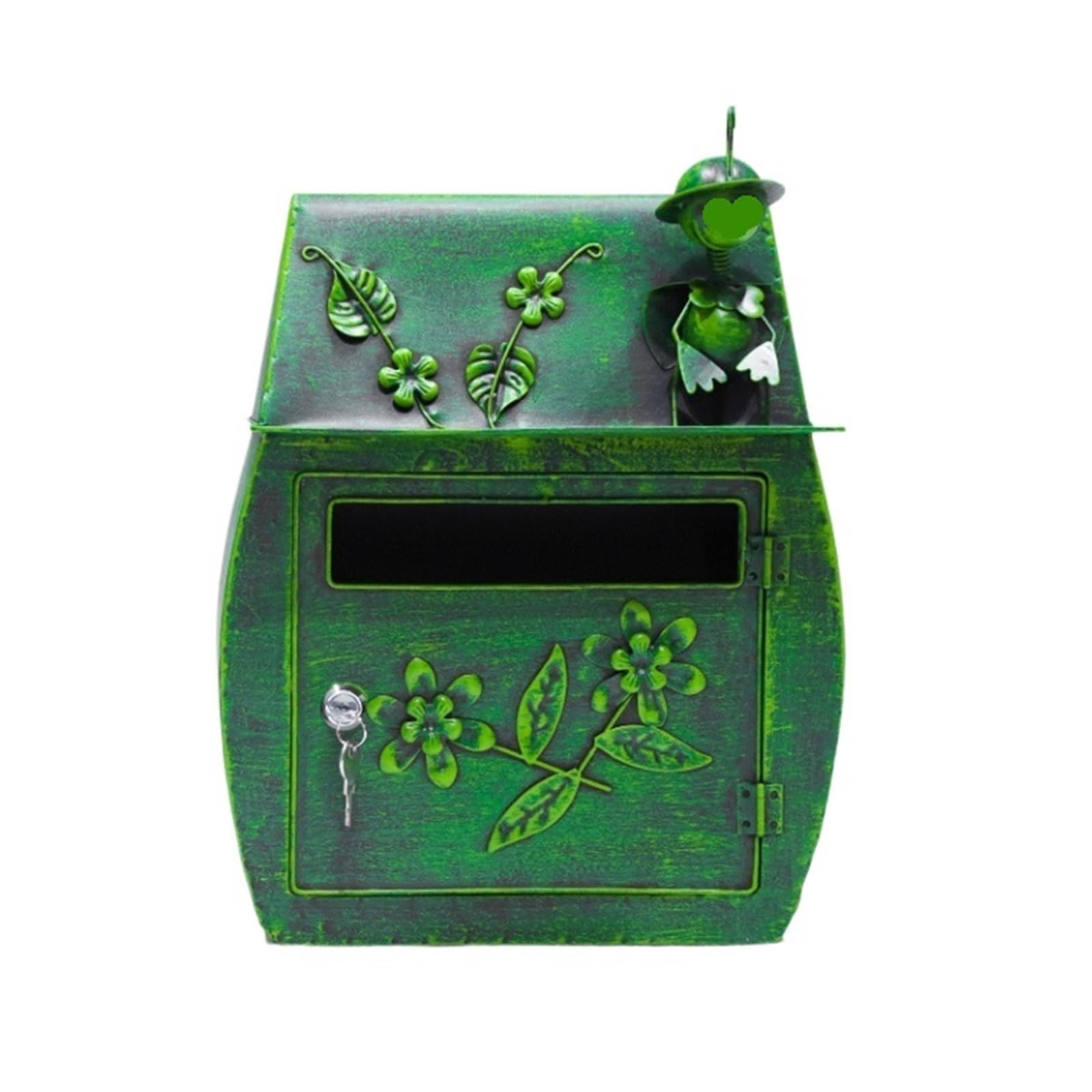 Outside Postbox Mailbox Idyllic Retro Wall-Mounted Letter Box Postbox With Lock Outdoor Letterbox For Wall(Grün)