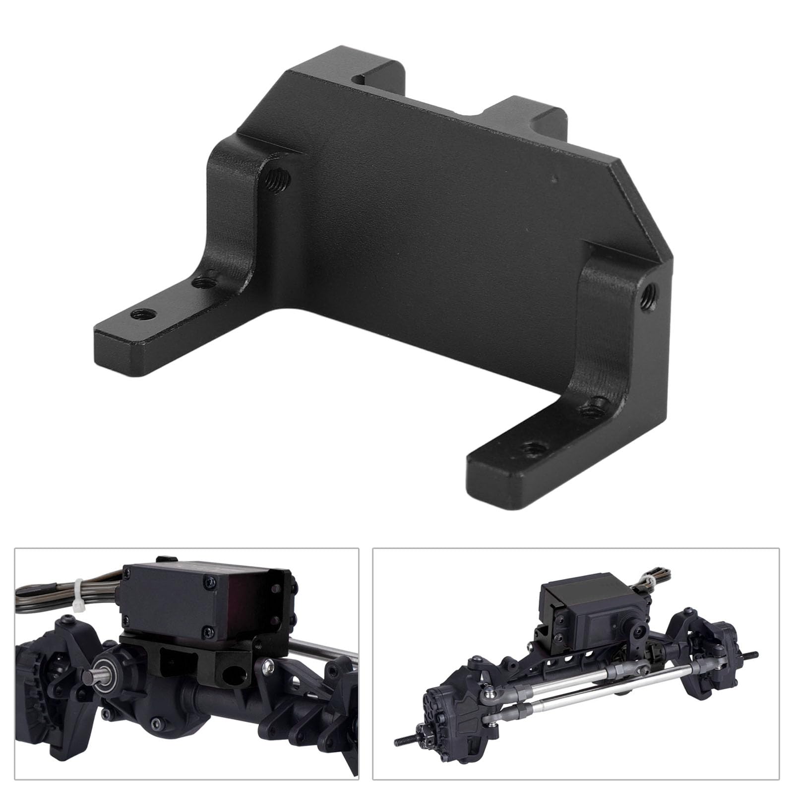 Omquot Support de Servo RC en Alliage D'aluminium, pour Axe de Portail SCX10 III AR45P de Troisième Génération 1/10 RC, Pièces de Mise à Niveau de Voiture sur Chenilles (Noir