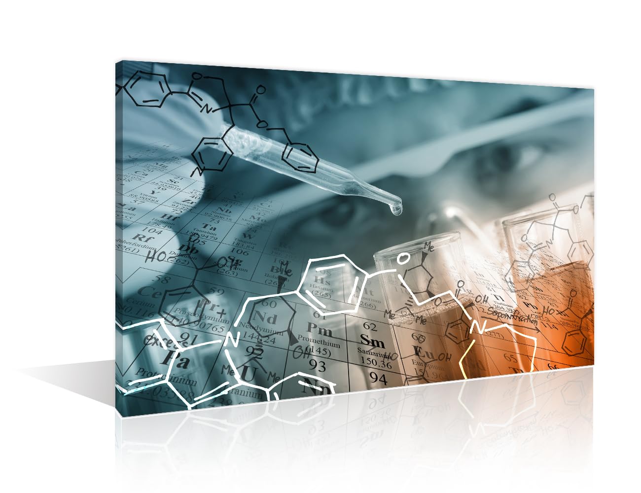 TUMOVO 1 Panels Scientist and Test Tubes Laboratory Concept Paintings for Wall Decorations Scientists and Scientific Experiments Wall Painting Art Prints and Posters Framed Ready to Hang (12" Wx18 H)