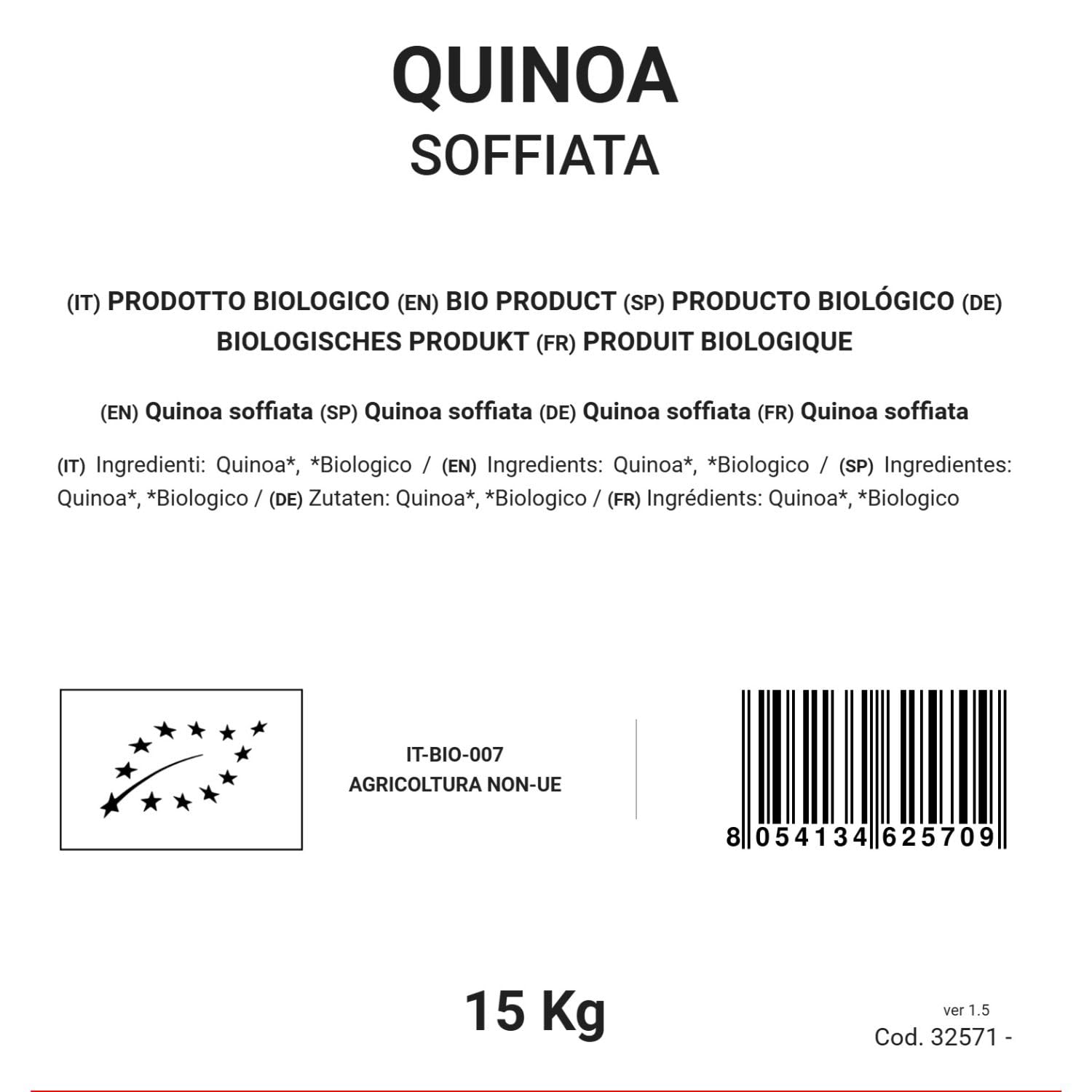 Bongiovanni Bontà Naturali Gepuffter Quinoa 15 kg BIO
