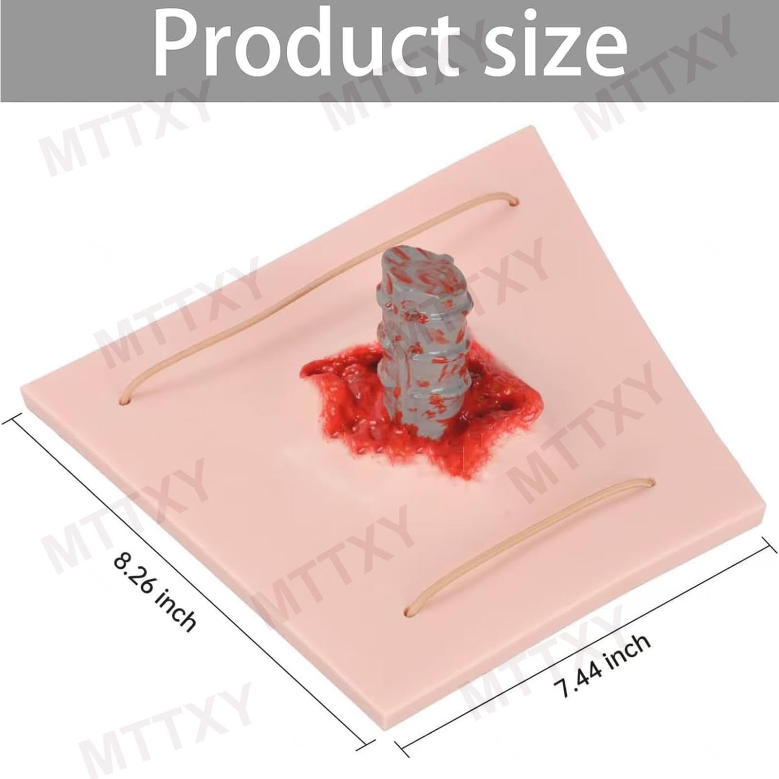 Modelo de herida por cuerpo extraño, modelo portátil de herida con cuerpo extraño incrustado, funda de simulación de trauma realista para entrenamiento de hemostasia y punción.
