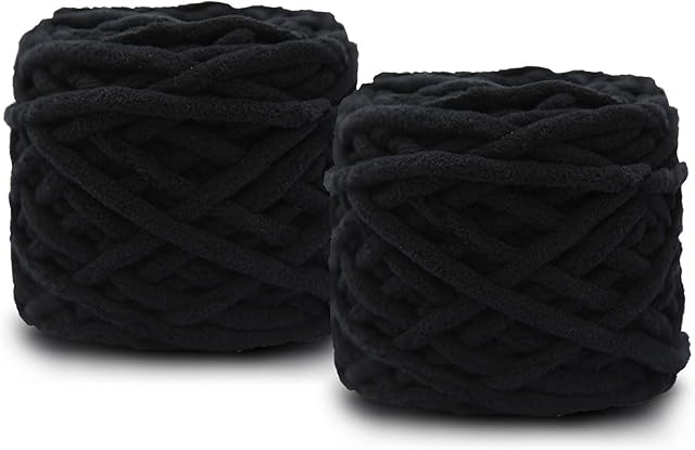 2X100g Chunky Yarn for Knitting Wool Ball Made of Cotton, Wool and Acrylic Soft and Warm Weaving Scarf and Slippers DIY Plush Knitting.