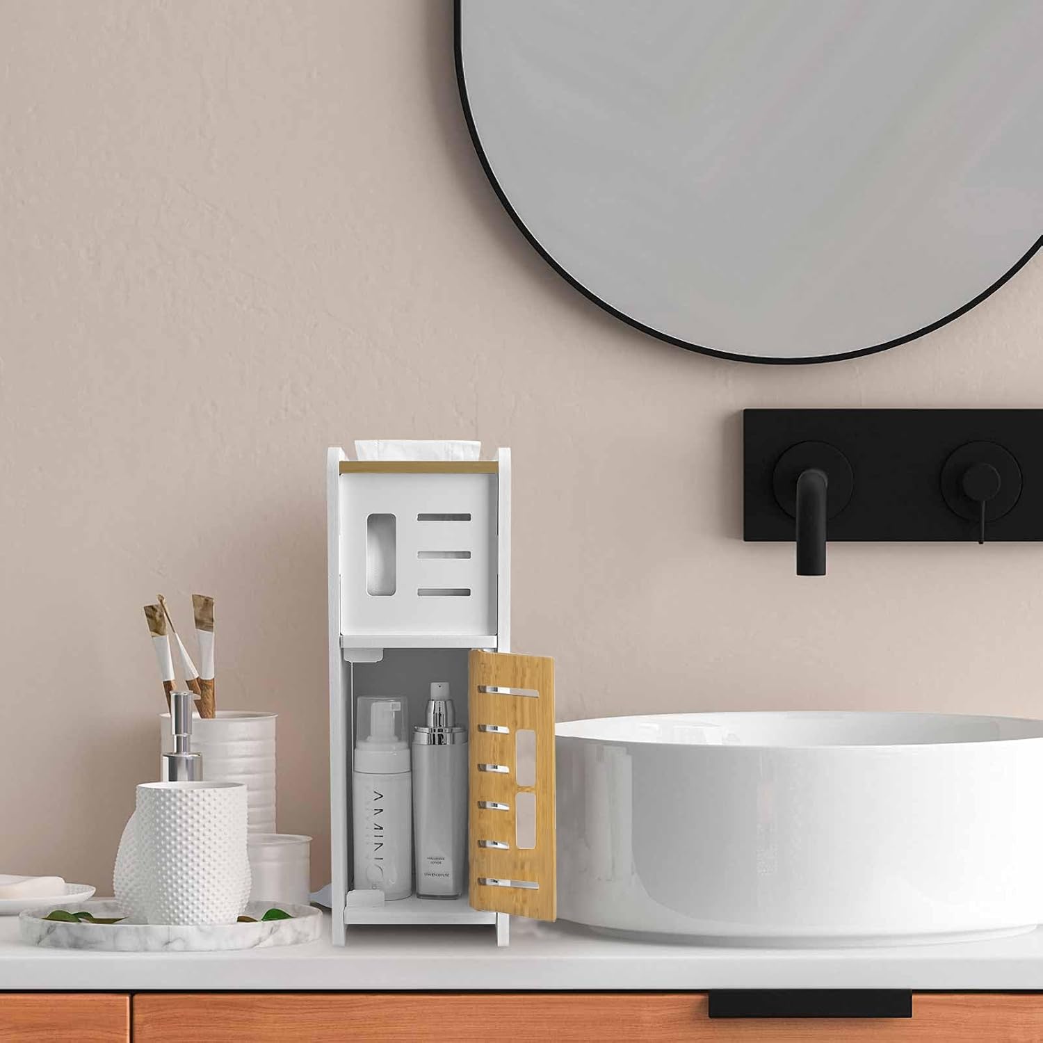 Aojezor Toilet Roll Holder, Chrome Toilet Roll Holder Behind Toilet