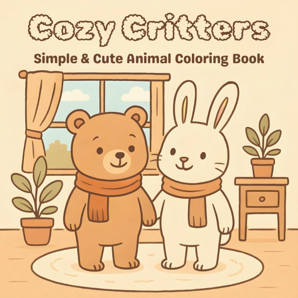 Cozy Critters: Simple & Cute Animal Coloring Book