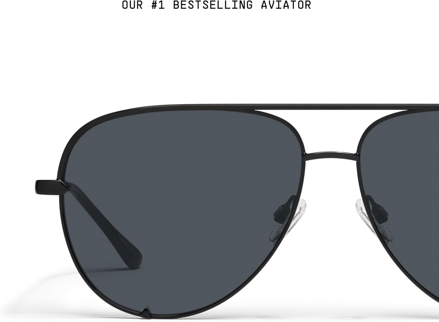 QUAY - Sunglasses for Men & Women, Polarized Aviator Lenses with UV Protection, Oversized Sunglasses (High Key Large, Black/Fade Smoke) - Image 3