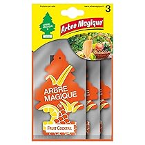 Arbre Magique, Profumatore Auto, Fragranza Fruit Cocktail, Profumazione Fresca e Delicata, Durata fino a 7 Settimane, Made in Italy, Formato Multipack da 3 Pezzi