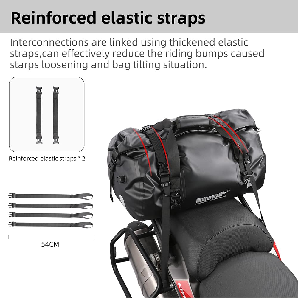 WILDKEN Gepäckrolle Motorrad Tasche Hecktasche Motorrad Satteltasche wasserdichte Motorradtasche Gepäcktasche Reisetasche mit Abnehmbarem Schultergurt für Outdoor Camping, 45L