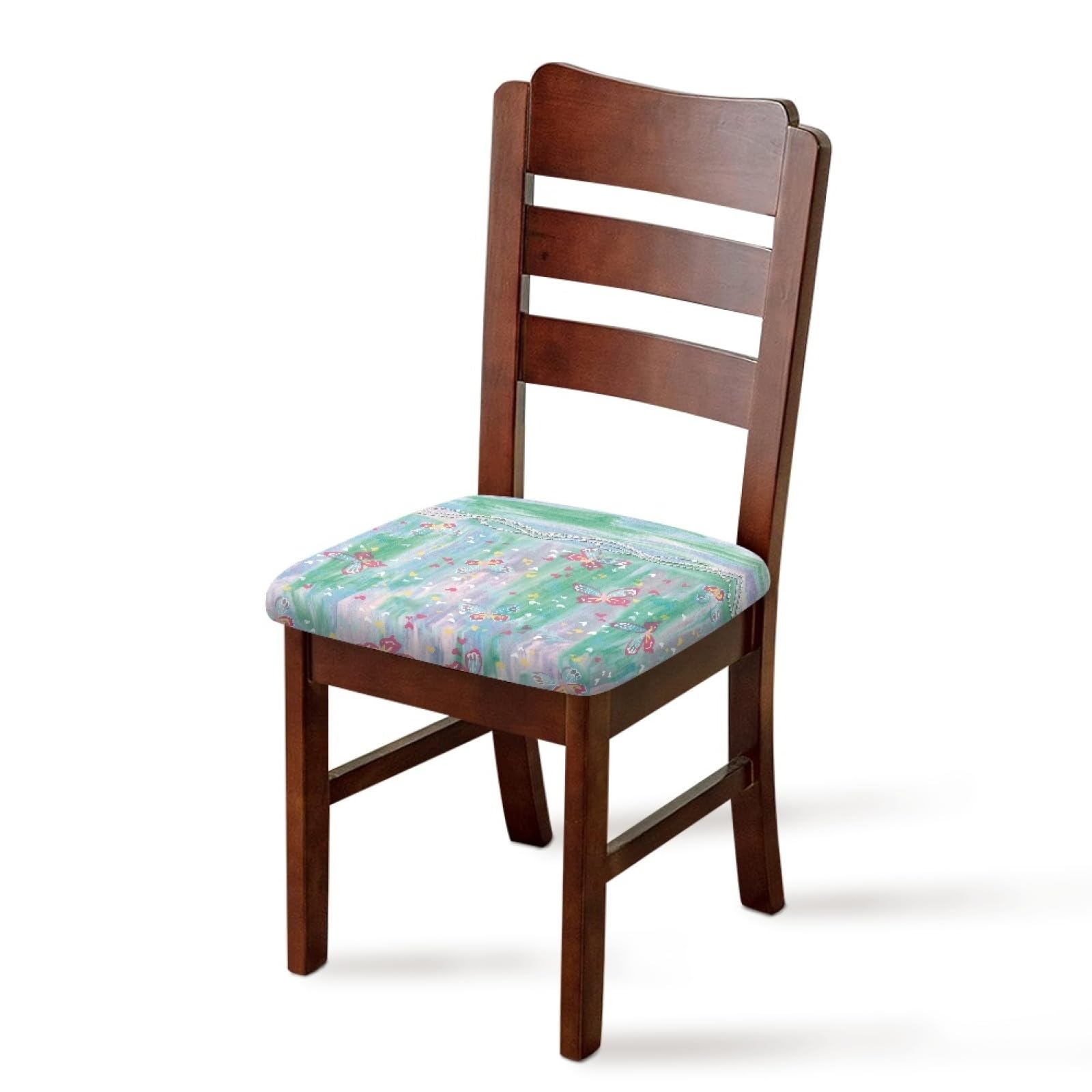 Fundas Sillas Púrpura Y Verde Cojines para Sillas Comedor Elásticas, Funda De Silla Extraíbles Y Lavables, Protectores De Asiento para Banquetes, Cocinas, Fiestas.