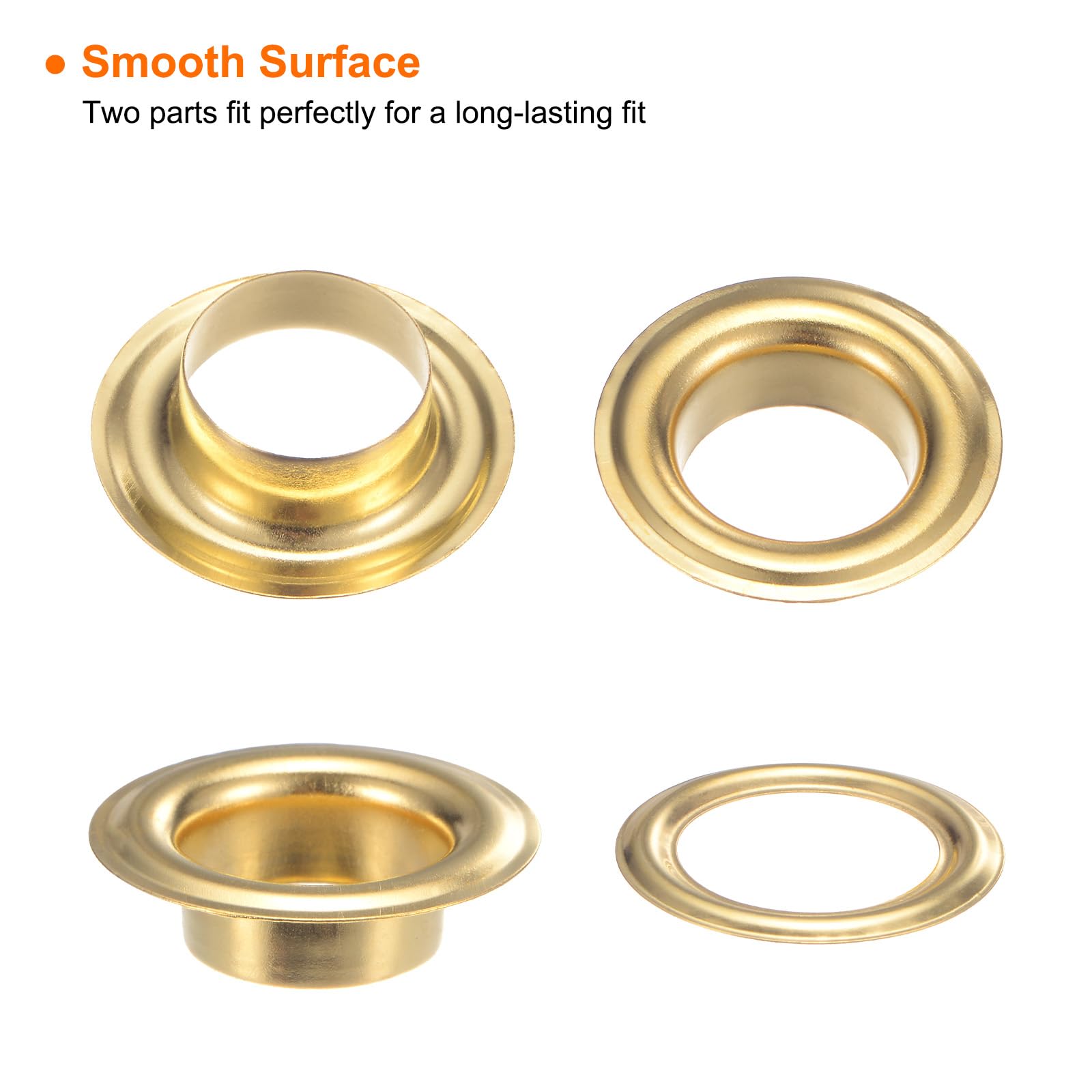 QUARKZMAN 40 Œillets + Rondelles En Cuivre Doré 14mm - Pour Tissu, Cuir, Rideaux, Sacs, DIY