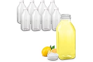 Multi-Purpose Plastic Bottles with Caps (32 oz, Bulk Pack)