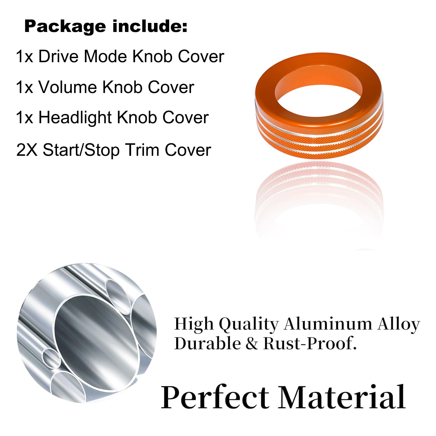 for Ford Maverick 2025 Interior Accessories Center Consoles AC Volume Headlight Switch Knob Button Cover Trim Aluminum 5pcs (Orange, for 2025 Maverick)