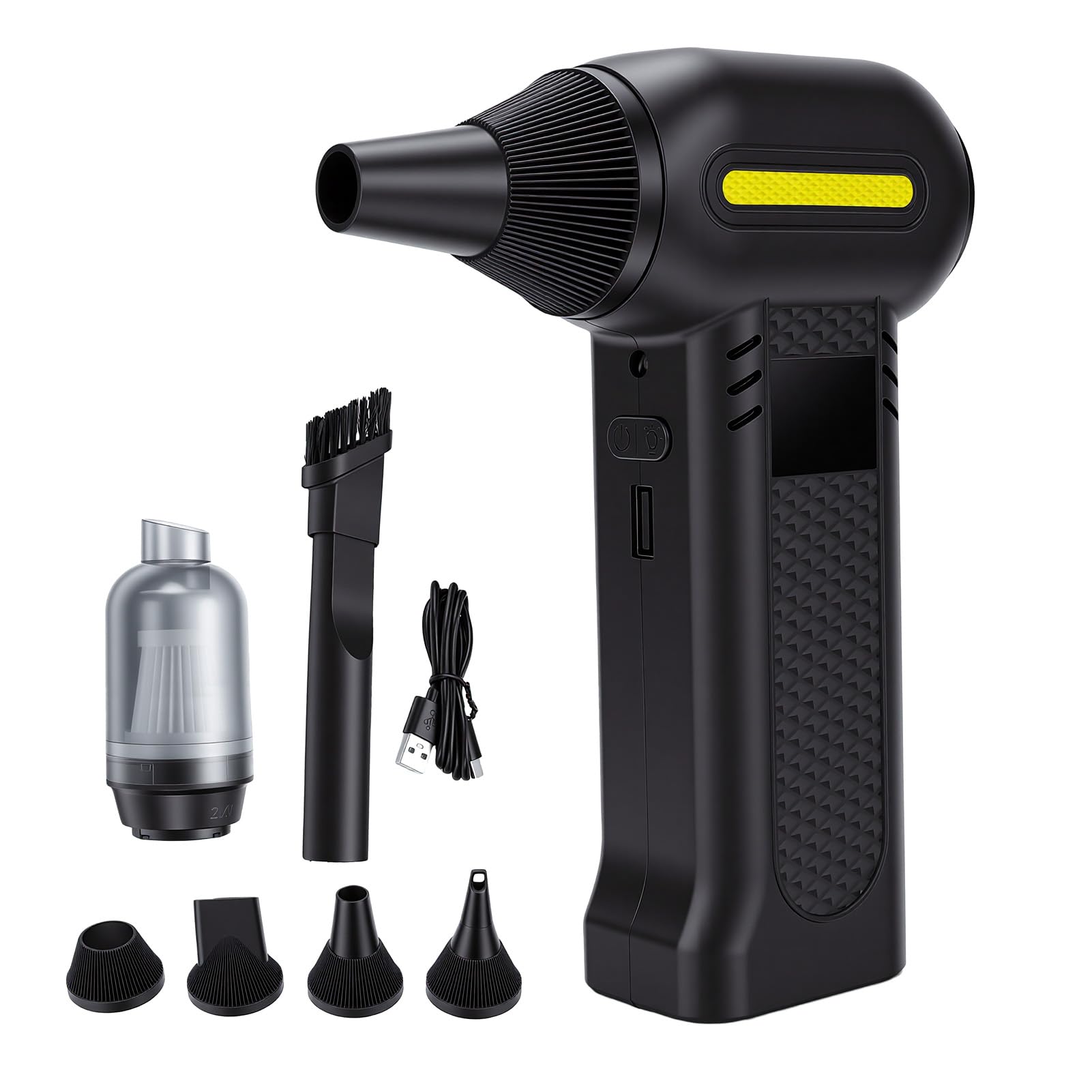 Qcwwy Dépoussiéreur sans Fil pour Neige, Souffleur D'air Portable (BLACK)