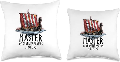 Miniatura 3 de Medieval Viking Mythology  History Gifts Norse Mythology-Master of Surprise Parties-Almohada vikinga 18 x 18 pulgadas multicolor