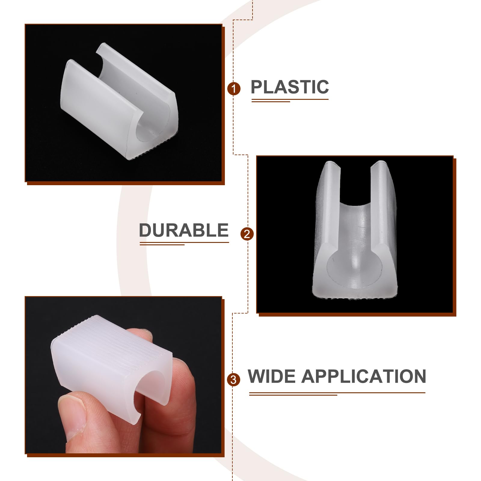 uxcell 20 Pcs Chair Foot U Shaped Floor Glides, 28mm Plastic Chair Leg Caps, Non-Slip Chair Foot Pads for Chair Leg White - Image 4