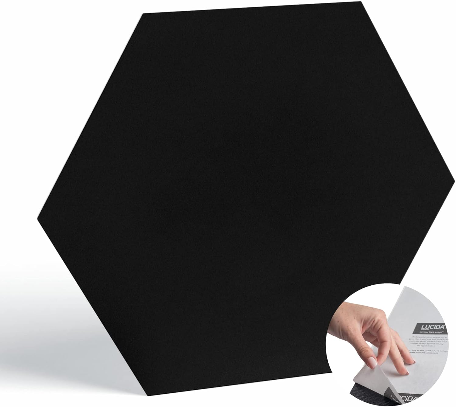 BaseCore HEX Hexagon Vinyl Flooring Black 5.75" DIY Self Adhesive