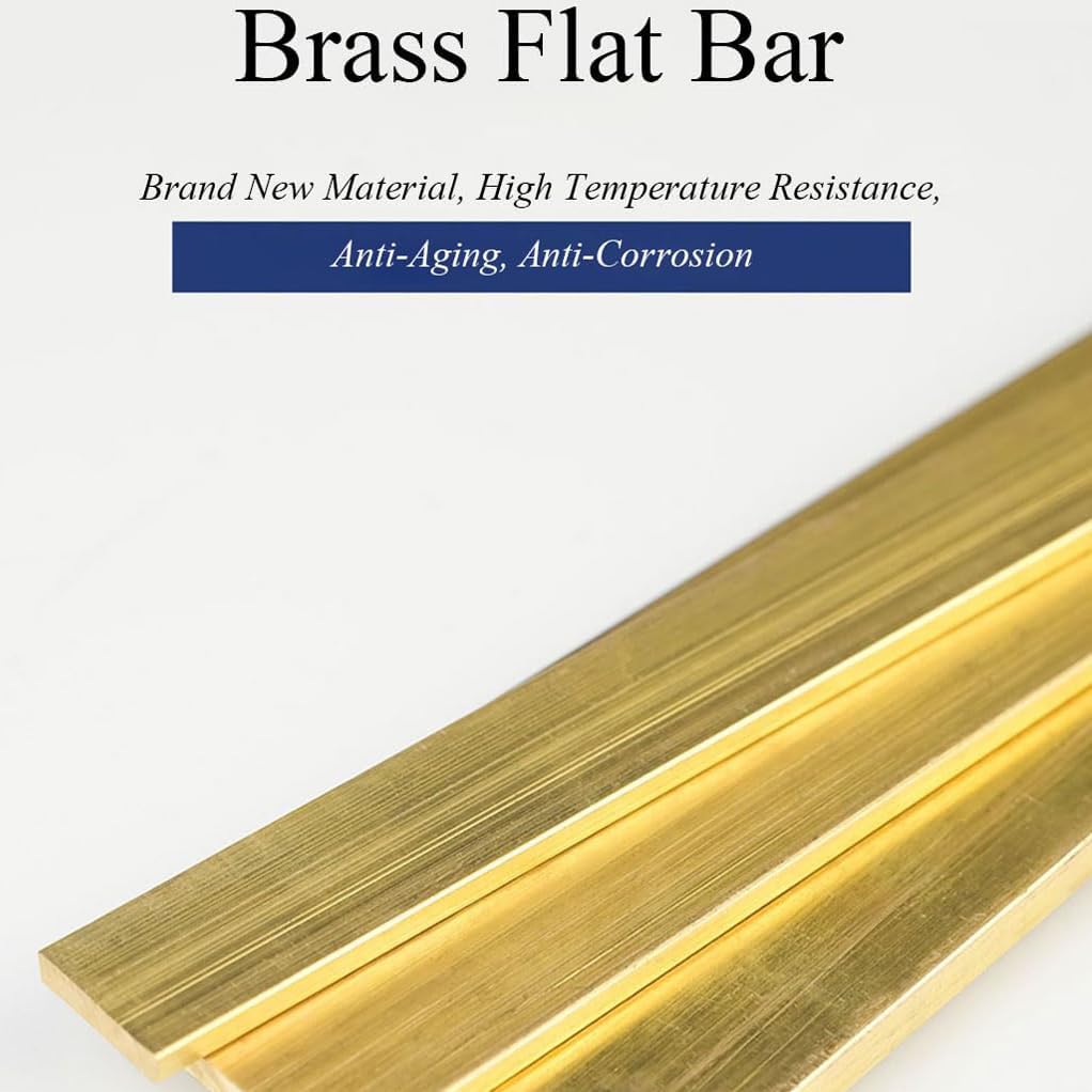 MRYBD Brass Flat Bar Stock Blank, 11Mm Thickness X11mm Width X 500Mm Length Solid Plates Mill Stock Strip Solid Brass Rectangular Sheet for Knife Making, Craft Hobby