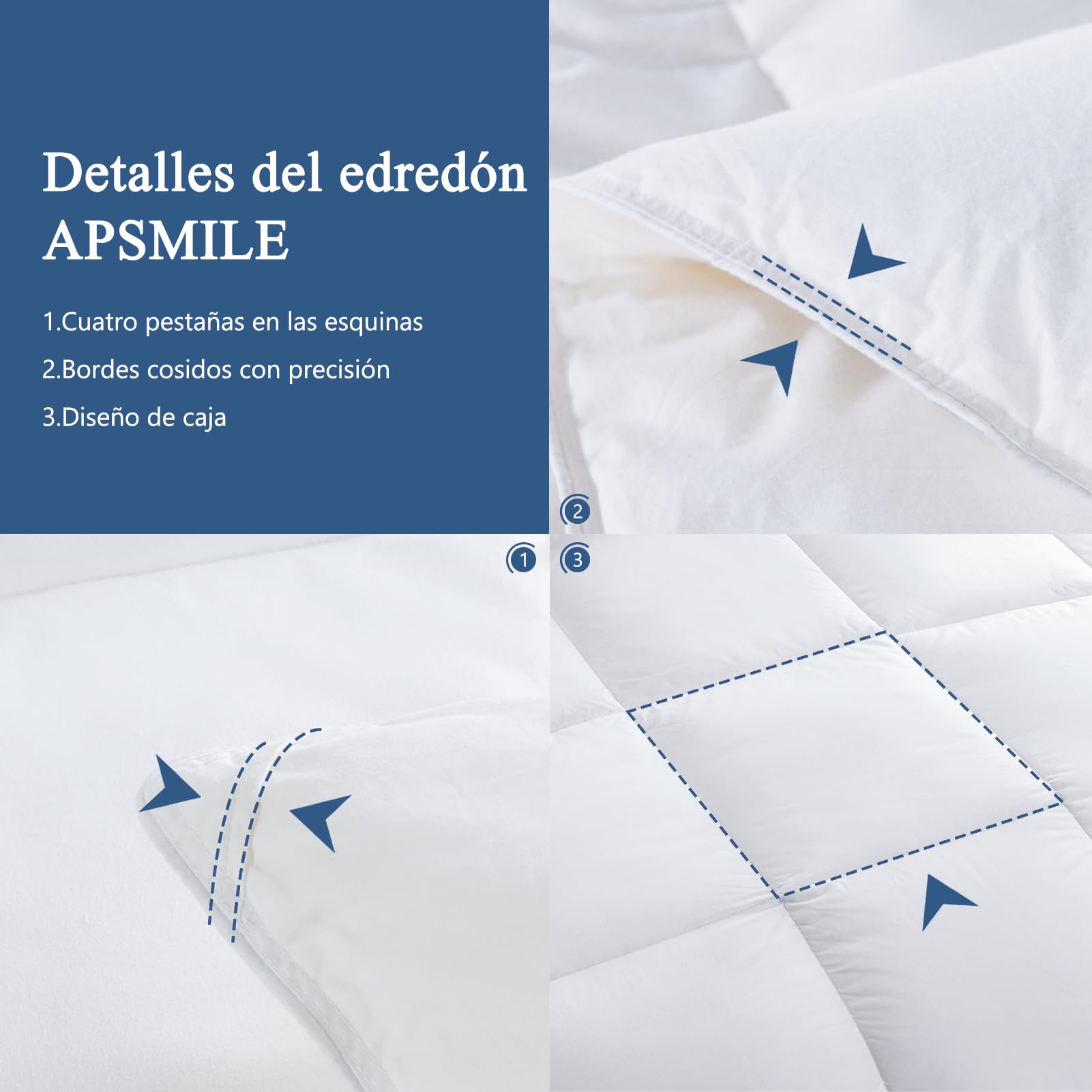 APSMILE Edredón Cama 90-70% Plumas y 30% Plumón, 100% Algodón Orgánico, Edredón Relleno Nórdico Plumón Verano 180gr/㎡, Esponjoso, Certificado Oeko-Tex y RDS(Blanco, 135x200cm)