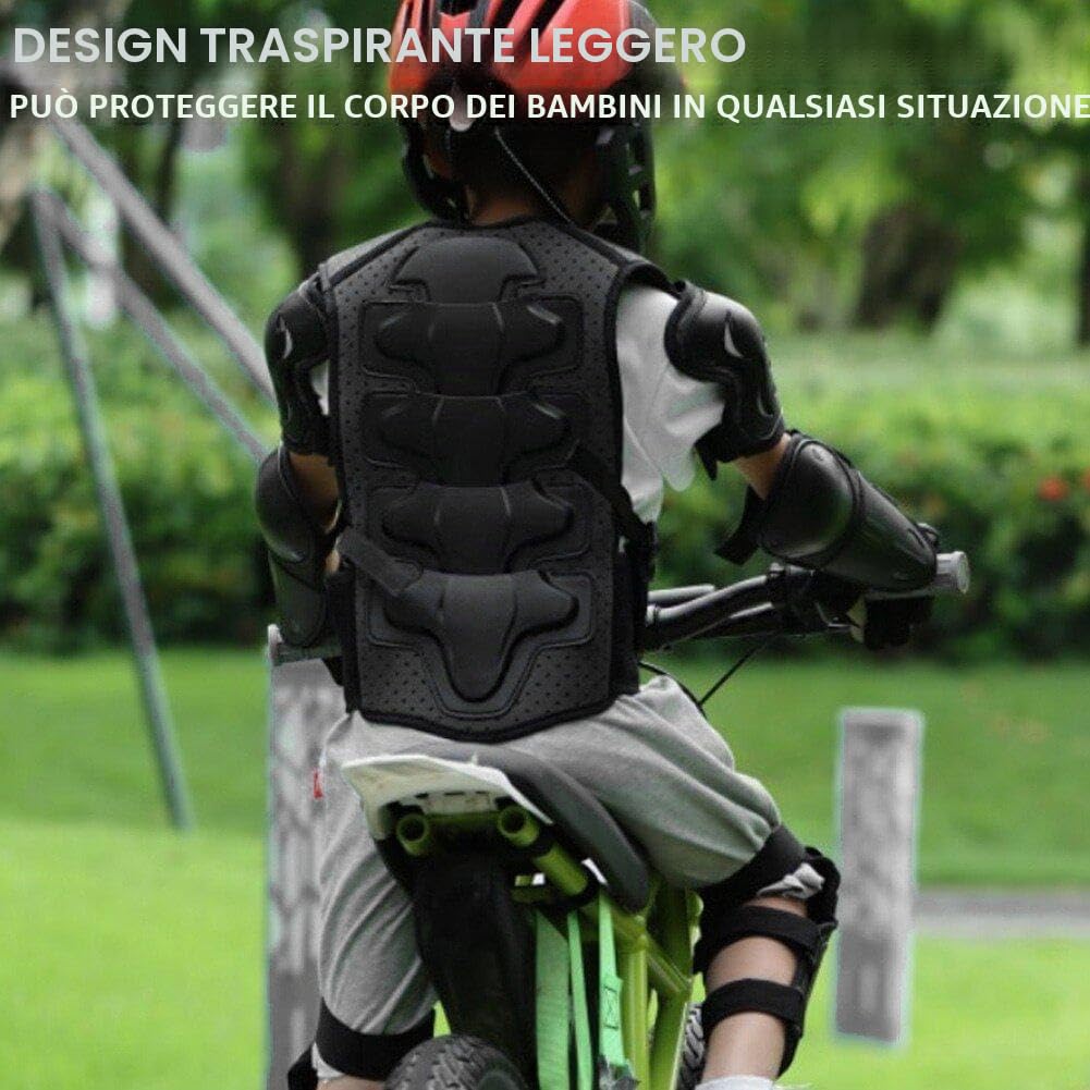 Set di Giubbotti Antiproiettile per Cross per Bambini, con Ginocchiere E Gomitiere, Protezione per Il Torace Motocross, Giubbotto Antiproiettile per Bambini 6 a 13 Anni