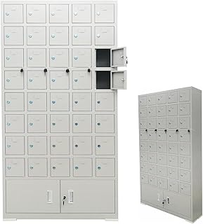 INTBUYING Storage Cabinet Cell Phone Storage Locker Office Cabinet Box Phone Key Watch Storage Case for Supermarket Mall Factory Office W/Doors Lock(40 Doors/Bottom Large Cabinet, 35.43x9x68.9in)