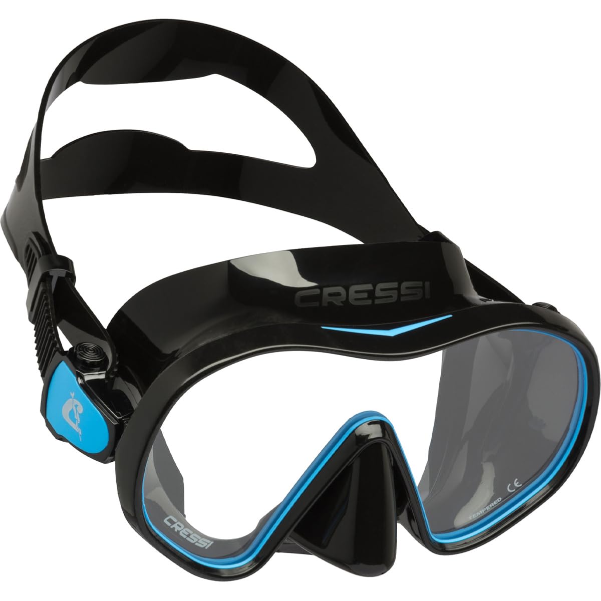 Amazon.com : CRESSI F-Dual Mask (Black/Black - Orange Lens