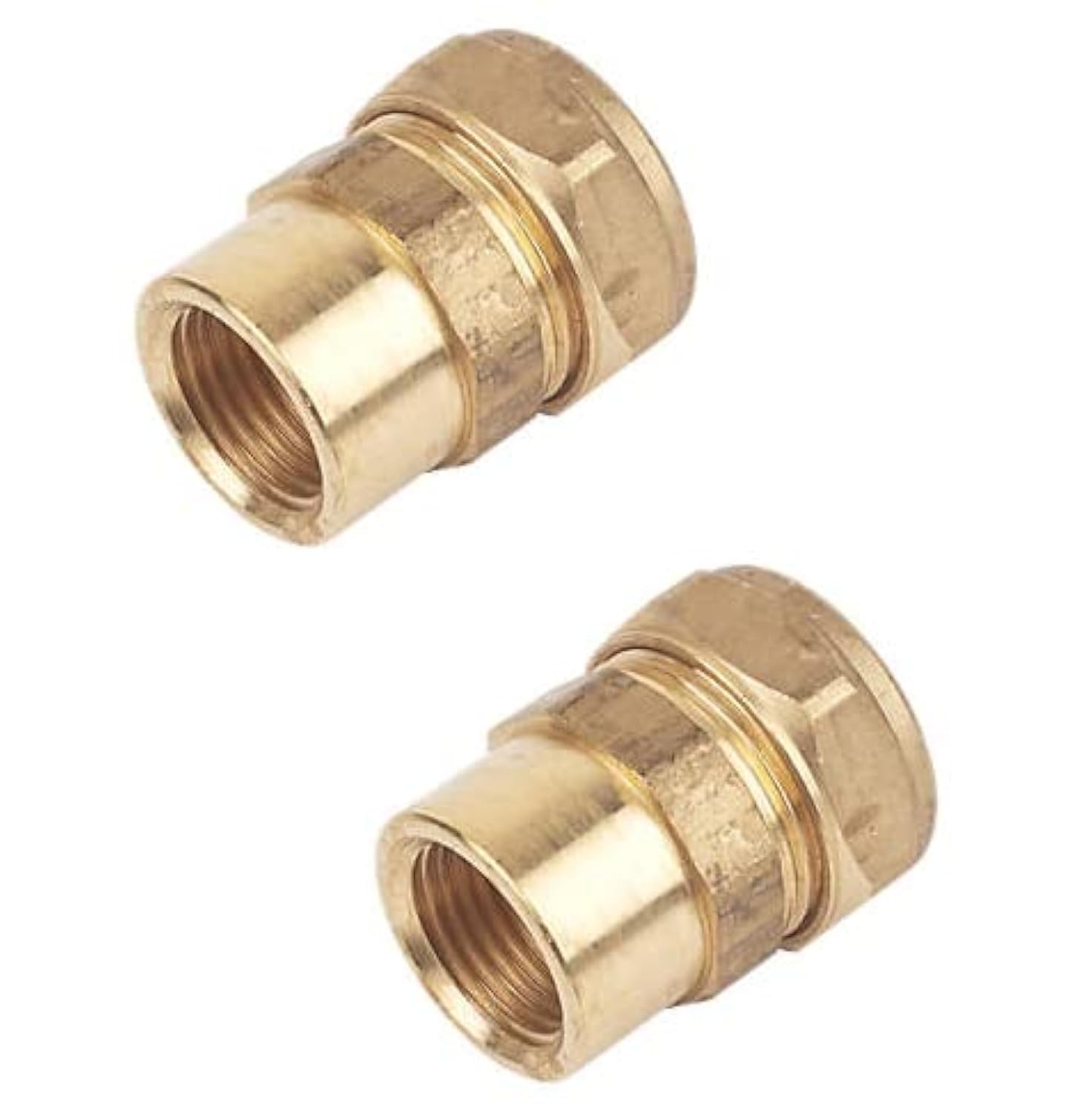 Ukdeals Direct Women's Brass Ukdd® 22Mm Compression By 1/2" Bsp Iron Coupler, 22Mm X 1/2" Adaptors Straight - Wras Approved - Pack Of 2
