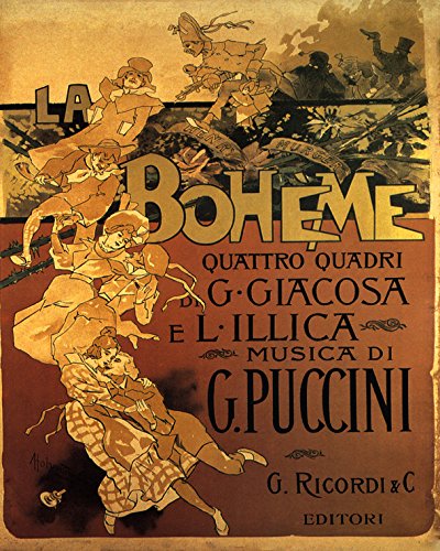 16" X 20" CANVAS La Boheme Opera Music by G. Puccini Theater Show Vintage Poster Repro on Matte Paper