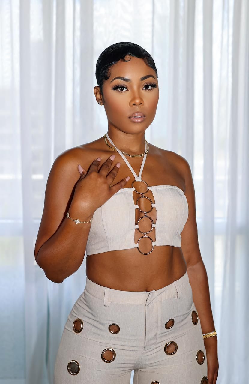 Womens Sexy Hollow Out 2 Piece Outfit Crop Tops Pants Sets Bodycon Jumpsuits Outfits - Image 3